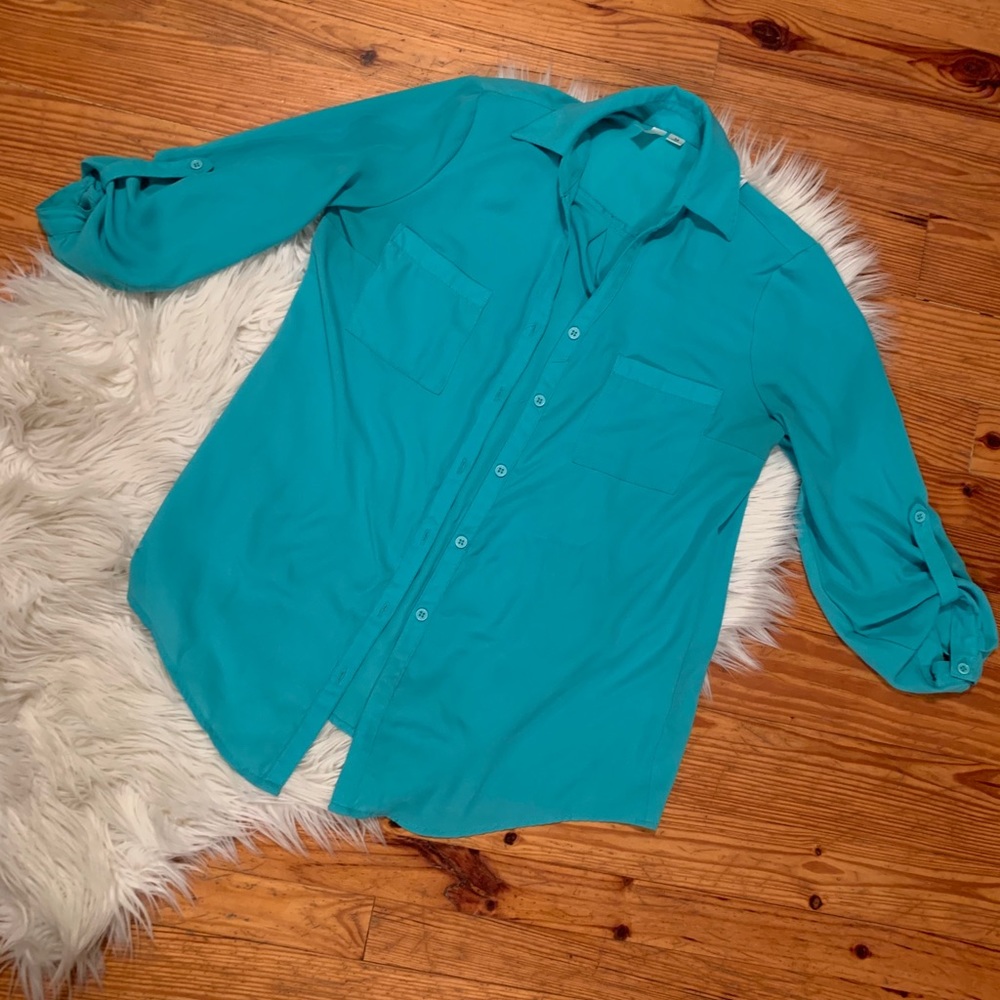 Mint/teal blouse